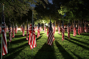 Field of Honor at night.