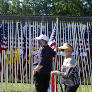 Waiting to begin flag installation