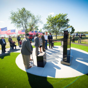 Marine Gen. Joseph F. Dunford Jr., chairman of the Joint Chiefs of Staff, helps unveil the Massachusetts new Gold Star Families Memorial Monument in Fall River, Mass., Sept. 25th, 2016. The memorial is a tribute to the Massachusetts families who have lost loved ones in military service to the country.DoD Photo by Navy Petty Officer 2nd Class Dominique A. Pineiro