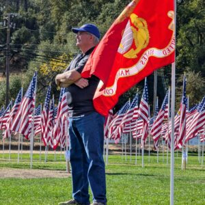 MAN WITH USMC FLAG