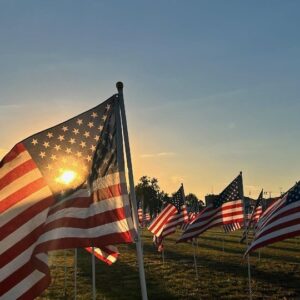 Flags at Sunset