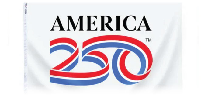 America 250 Logo Flag White